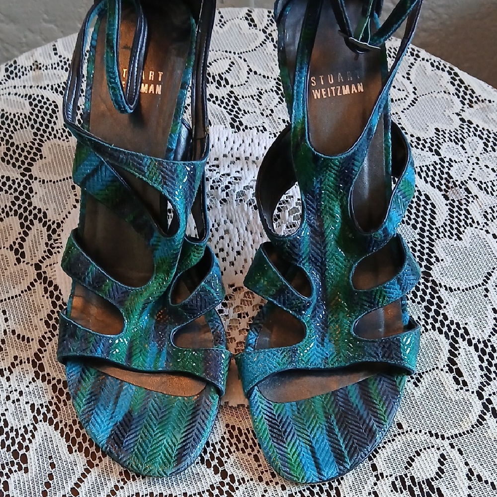 Stuart Weitzman Green Gladiator Sandals